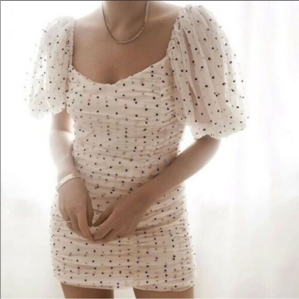 Zara Cream Polka Dot Dress